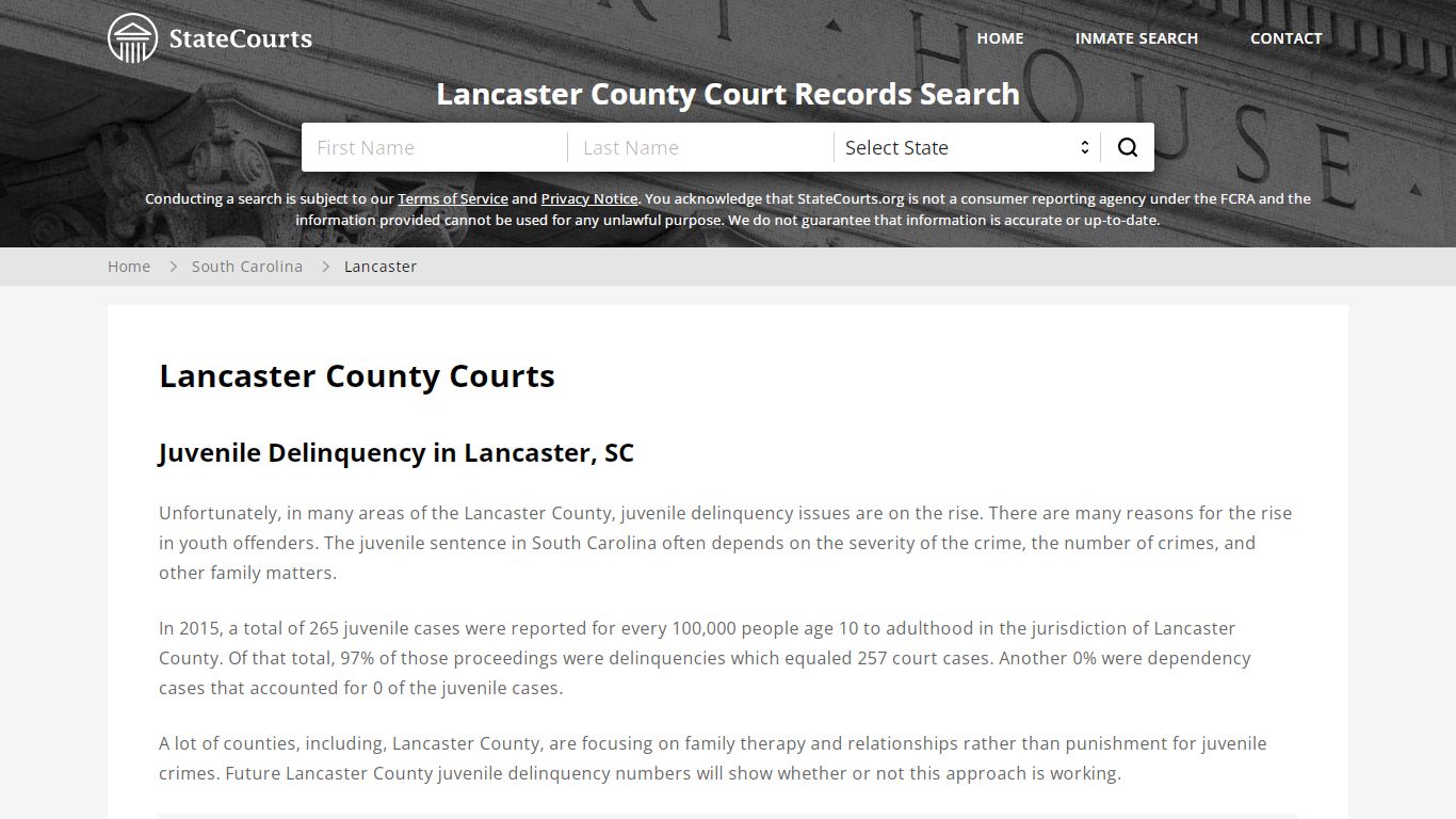 Lancaster County, SC Courts - Records & Cases - StateCourts